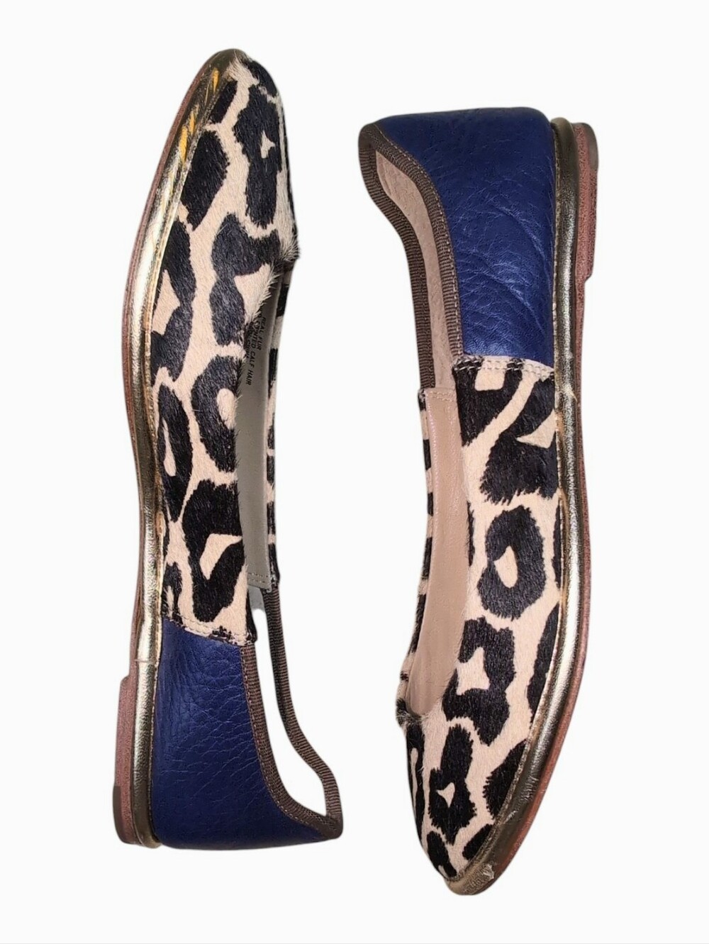 Diane Von Furstenberg Leopard Calf Hair Ballet Flats Botswana Women's Size 7